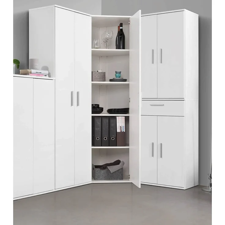 mokebo® Eckschrank in Grau BZW. Schwarz Matt aus Holz 'Der Lange' moderner Mehrzweckschrank für Flur, Schlafzimmer und Wohnzimmer, Schrank & Haushaltsschrank | 64 x 180 x 64 (B/H/T in cm) | Anthrazit – Bild 2