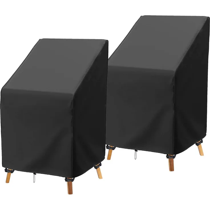 Stapelsessel Schutzhüllen 64 × 64 × 119 cm 2er-Pack 100 % wasserdichte Gartenstuhl Abdeckungen, Outdoor, UV- & Windfest