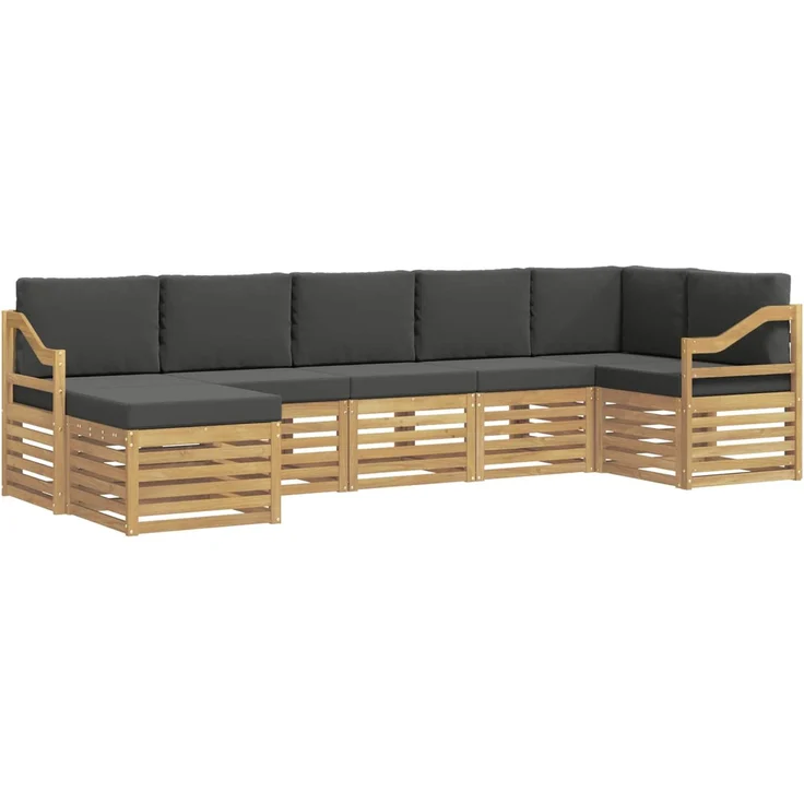 vidaXL Outdoor-Sofagarnitur 7 stk. 6-Sitzer Weiß und Anthrazit 3392212 – Bild 2