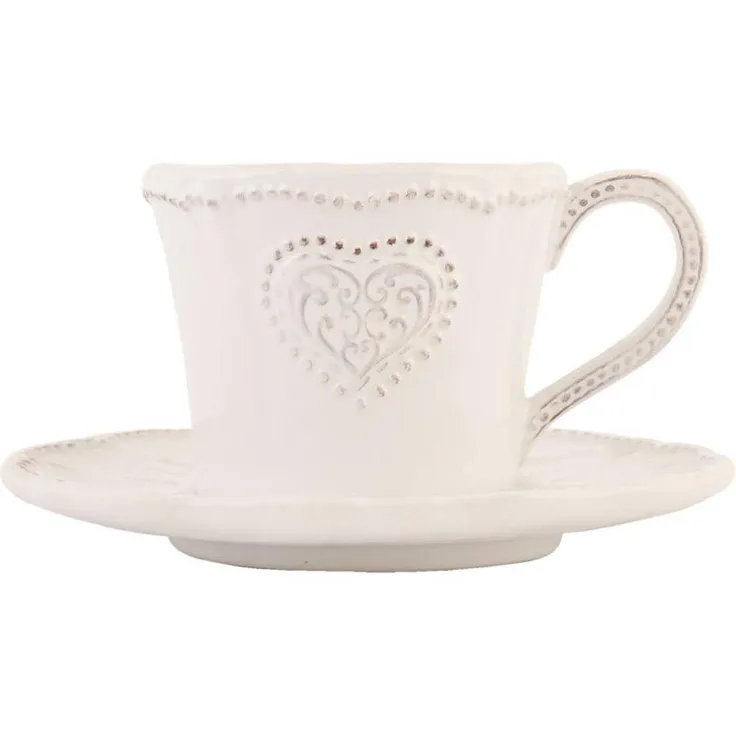 Clayre & Eef HRTKSN Kaffeetasse mit Untertassenn 15 8 cm