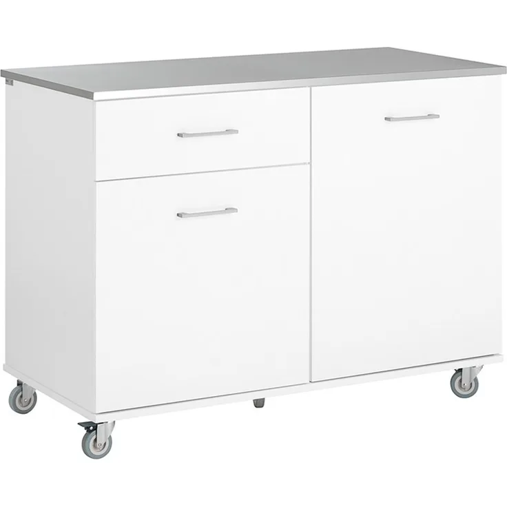 SoBuy FKW117-W Kücheninsel, MDF, Lackiert, Weiß, 120 x 90 x 56 cm