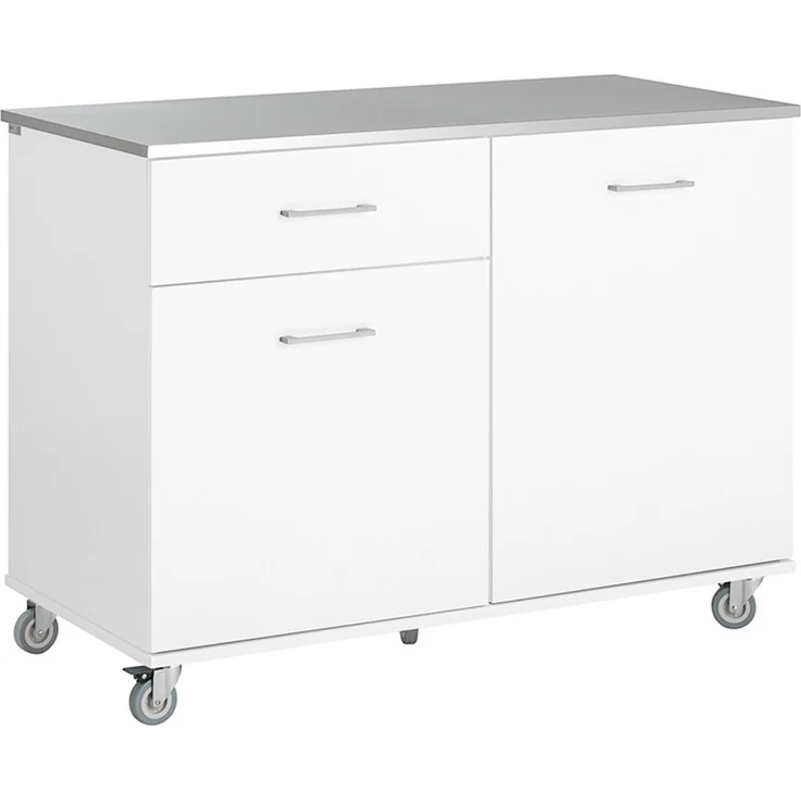 SoBuy FKW117-W Kücheninsel, MDF, Lackiert, Weiß, 120 x 90 x 56 cm – Bild 1