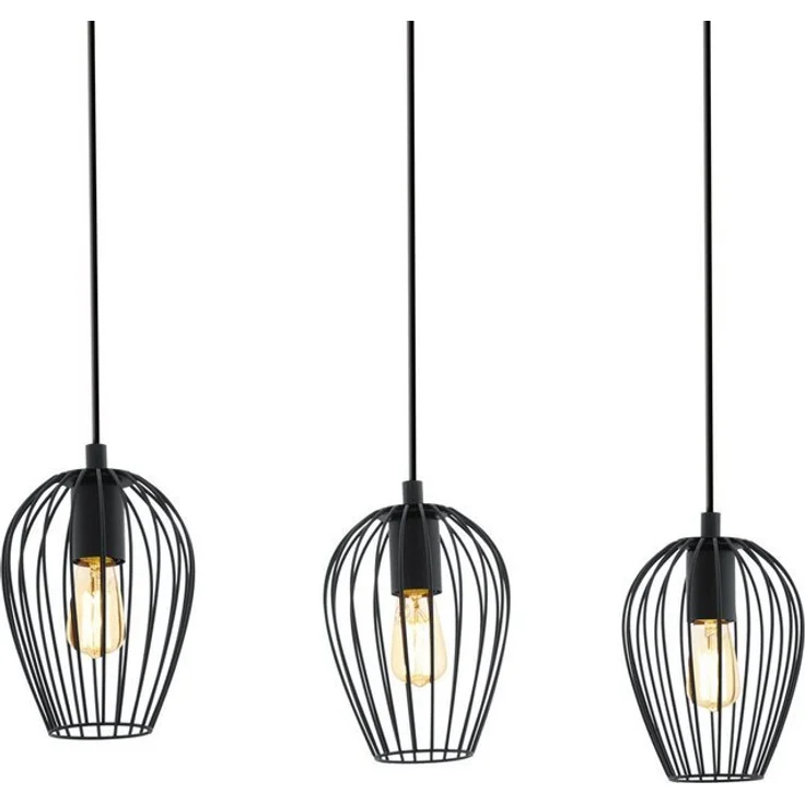 Eglo 49478 Hängeleuchte NEWTOWN Stahl schwarz E27 max. 3X40W H:110cm L:70cm B:16cm dimmbar – Bild 4