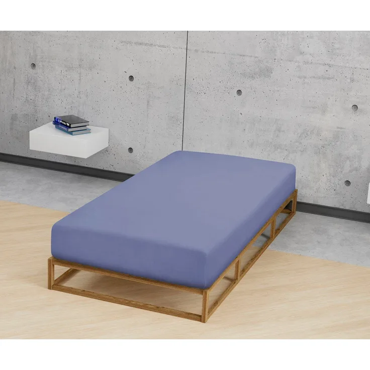 biberna Frottee-Stretch-Spannbetttuch 0012344, blau, 1x 180x200 cm - 200x200 cm