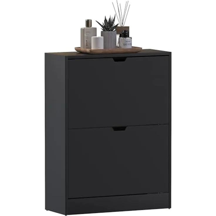 Vida Designs Schuhschrank, Schwarz, 80H x 60W x 24D – Bild 8
