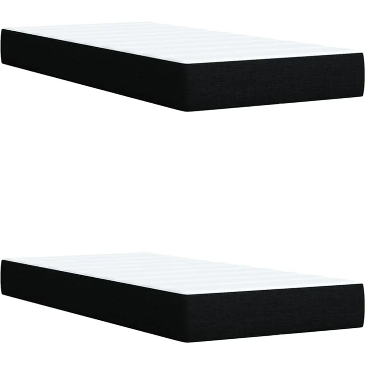 vidaXL Boxspringbett mit Matratze Schwarz 200x200 cm Stoff 3287565 – Bild 9