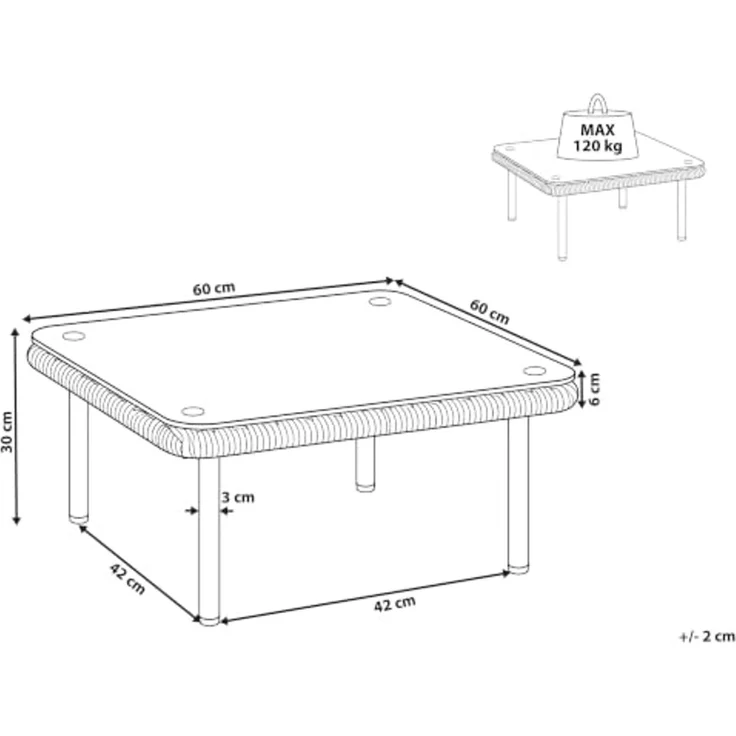Couchtisch BAUCINA 60 cm 60 cm Hellbraun – Bild 3