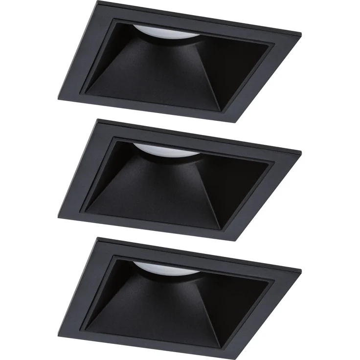Paulmann 93125 LED Cole Coin Basisset eckig 3er-Set 2700K Schwarz 3-Step-Dim IP44 – Bild 8