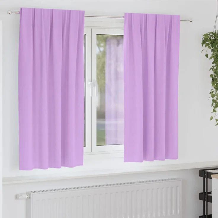 vidaXL Verdunkelungs-Vorhänge mit Ringen 2 stk. Lila 175 x 140 cm 4107489 – Bild 1