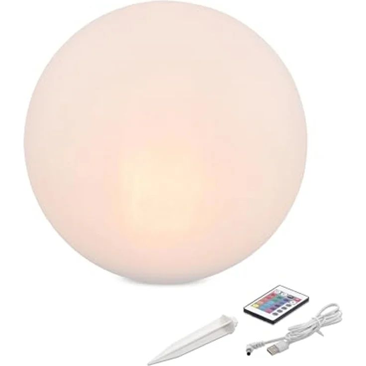 esotec LED Gartenleuchte Solar Leuchtkugel Siena D=40cm multicolor, USB, Fernbedienung 102892, LED fest integriert – Bild 1