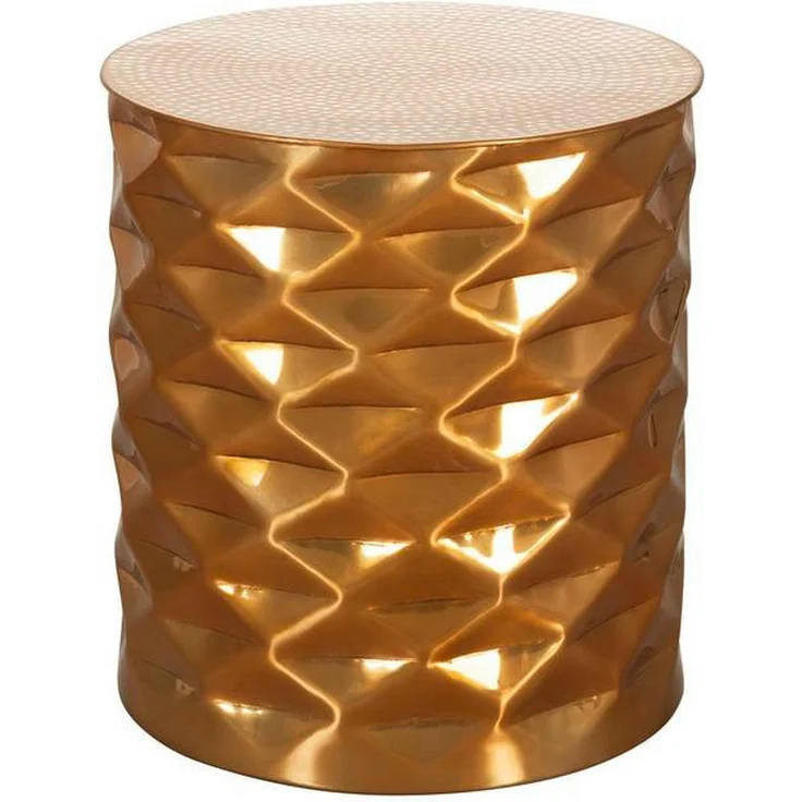 MID.YOU Couchtisch Gold, rund, Metall, 43.5x48x43.5 cm für das Wohnzimmer