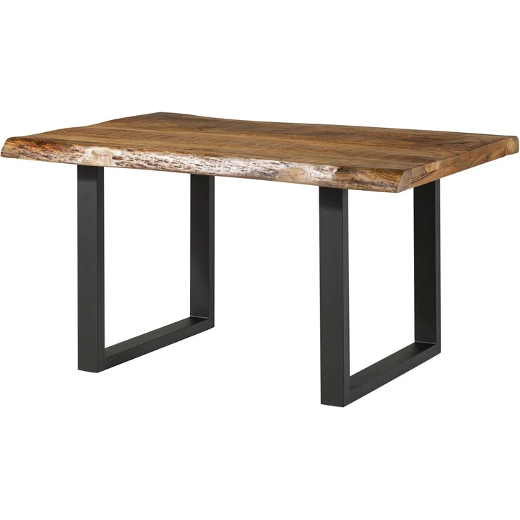 Baumtisch Mango 160x90x77 natur lackiert / U-Beine anthrazit matt FREEFORM 5 – Bild 1