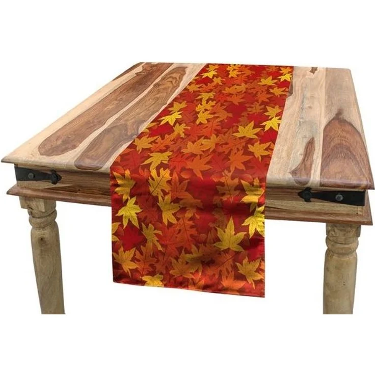 Abakuhaus Tischläufer Esszimmer Küche Rechteckiger Dekorativer Tischläufer, Orange Nature Designs – Bild 2