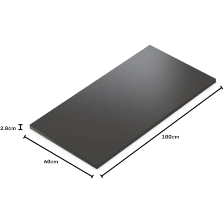 AUPROTEC Tischplatte 28mm Anthrazit 100x60 cm I Spanplatte mit 1mm ABS Kante & PU-Verleimung I melaminharzbeschichtet I elegant & wasserabweisend – Bild 2