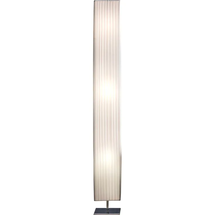 SalesFever Stehlampe 160 cm – Verchromte Stehleuchte mit weißem Plissee-Lampenschirm
