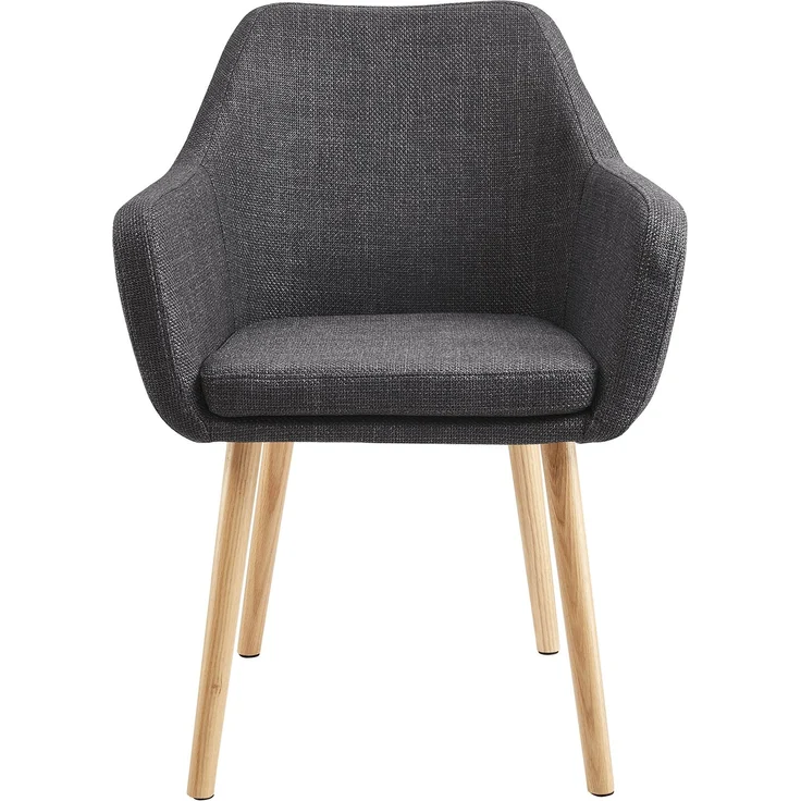 SalesFever Armlehnstuhl aus Strukturstoff – Massivholz-Eichenbeine, skandinavisches Design – Bild 2