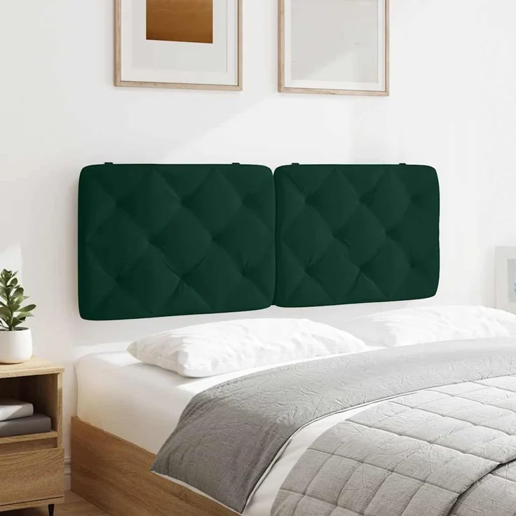 vidaXL Kopfteil-Kissen Dunkelgrün 140 cm Samt – Bild 1
