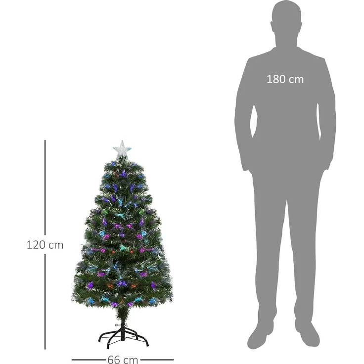 HOMCOM Künstlicher Weihnachtsbaum Christbaum, Kunsttanne, 66x120 cm, grün – Bild 7