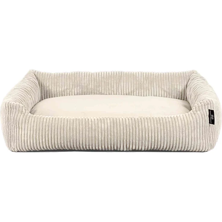 ROHRSCHNEIDER Hundebett - Cord, Hundekorb, Tierbett, Wendekissen, Bezug waschbar, rutschfest Beige 15x70x49cm – Bild 1