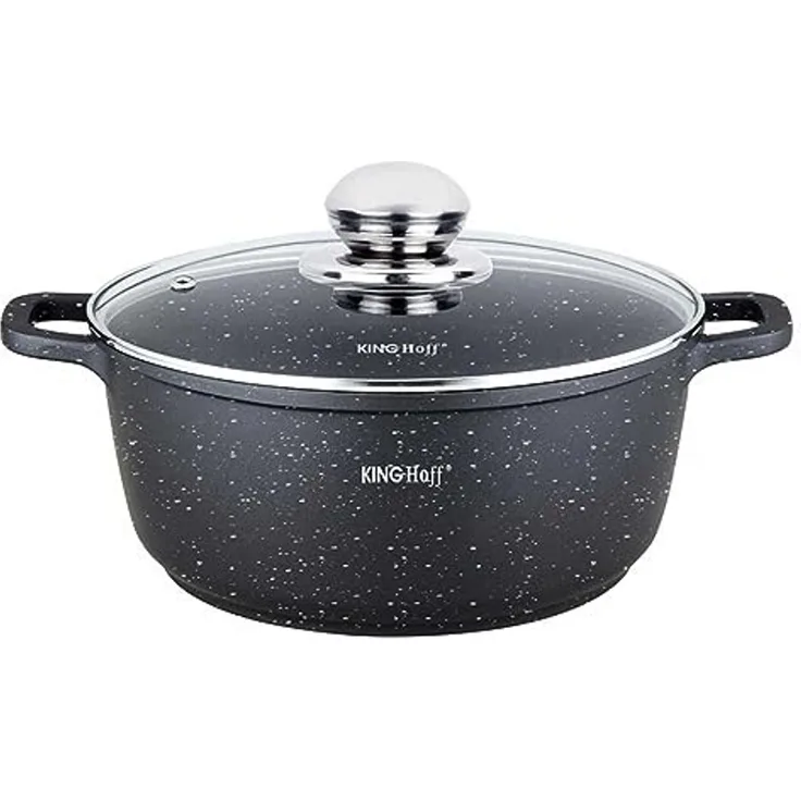 Topf mit Marmorbeschichtung Kinghoff 22 cm 3 3 l schwarz