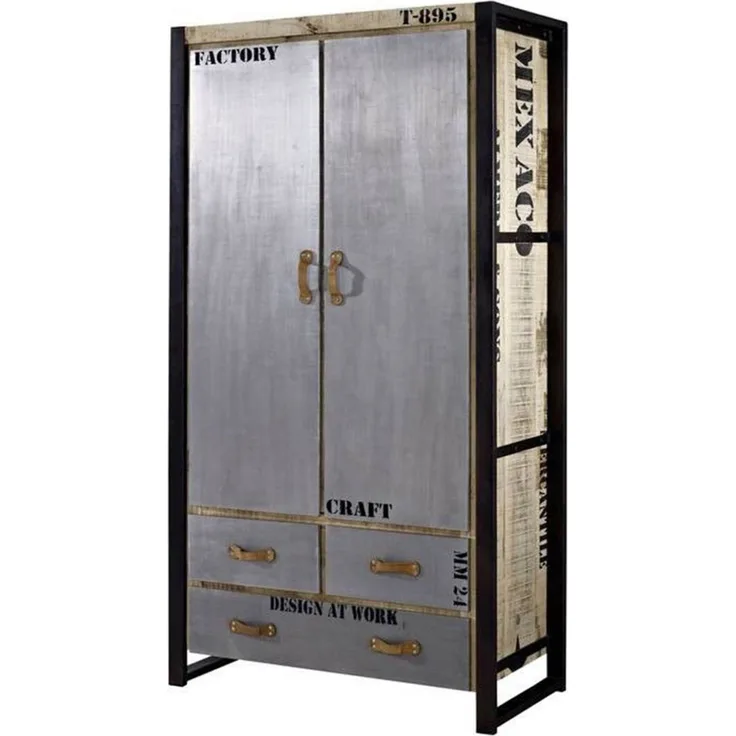 Schrank Mango 100x50x190 natur bedruckt FACTORY #137