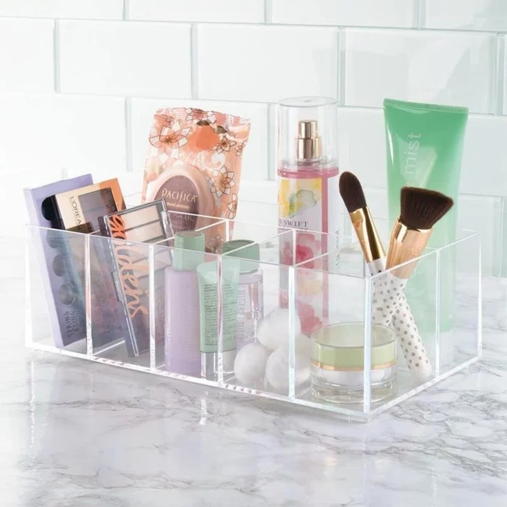 Schminkaufbewahrung Kosmetik Organizer 6 Fächer mDesign BPA frei transparent – Bild 2