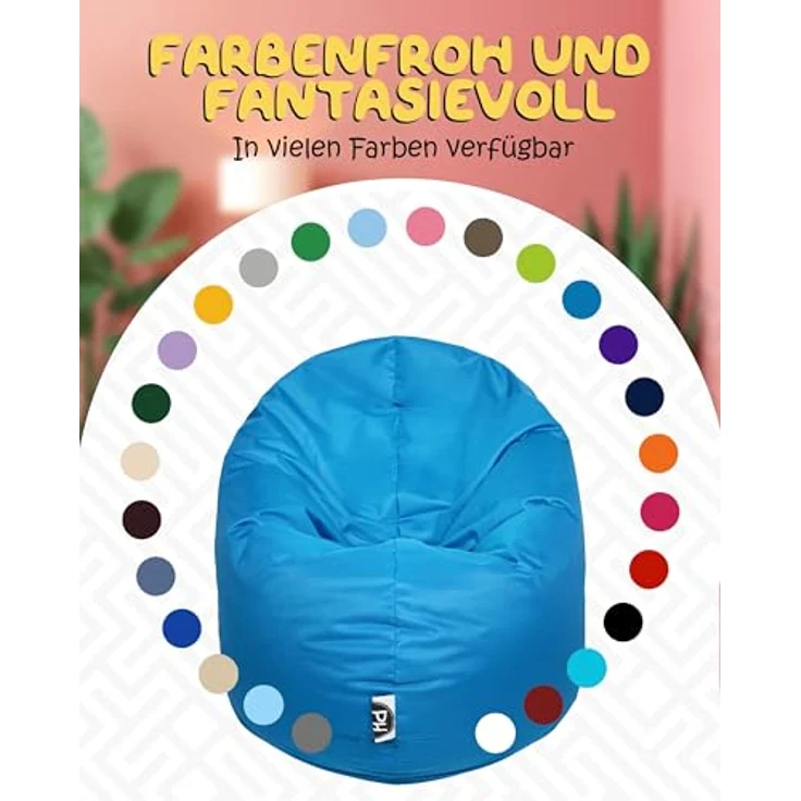 PATCH HOME 2 in 1 Funktion Sitzsack Sessel Bean Bag Sitzsäcke Gaming mit Reißverschluss bereits befüllt - Ø 125cm - Königsblau – Bild 9
