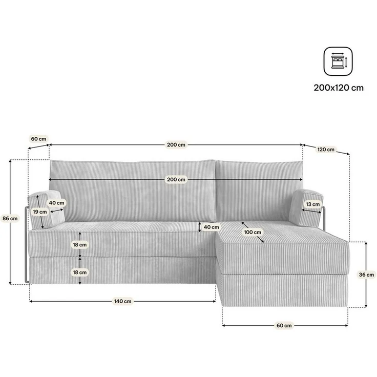 Masseno Ecksofa NOTIA modulares Boneless Sofa mit Schlaffunktion – Bild 4