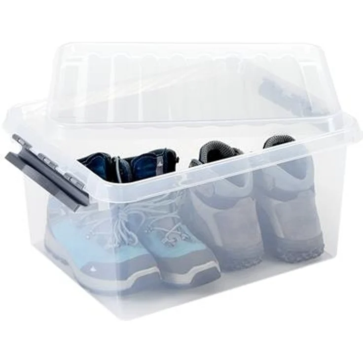 3 Stück Aufbewahrungsbox Q-Line 36L transparent mit Deckel Kunststoffbox – Bild 2