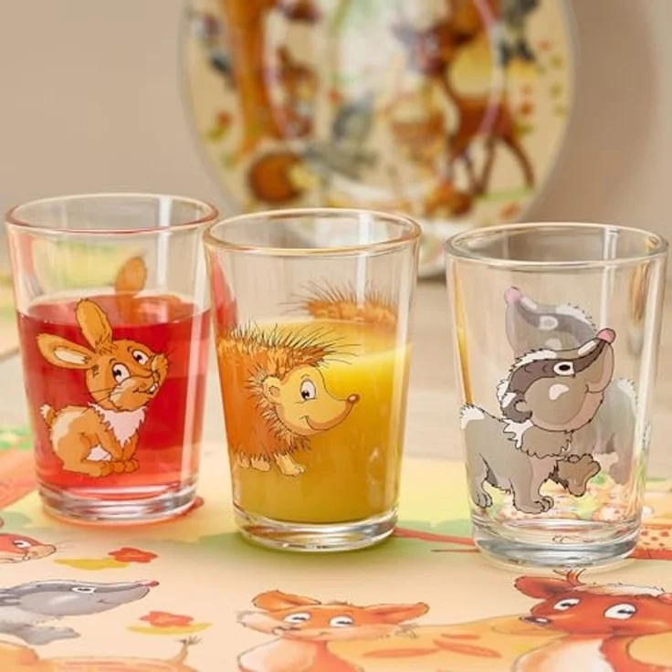 Ritzenhoff & Breker Kinderbecher Waldtiere, 6-teilig, 6-tlg, Glas, 3 verschiedene Tiermotive – Bild 3
