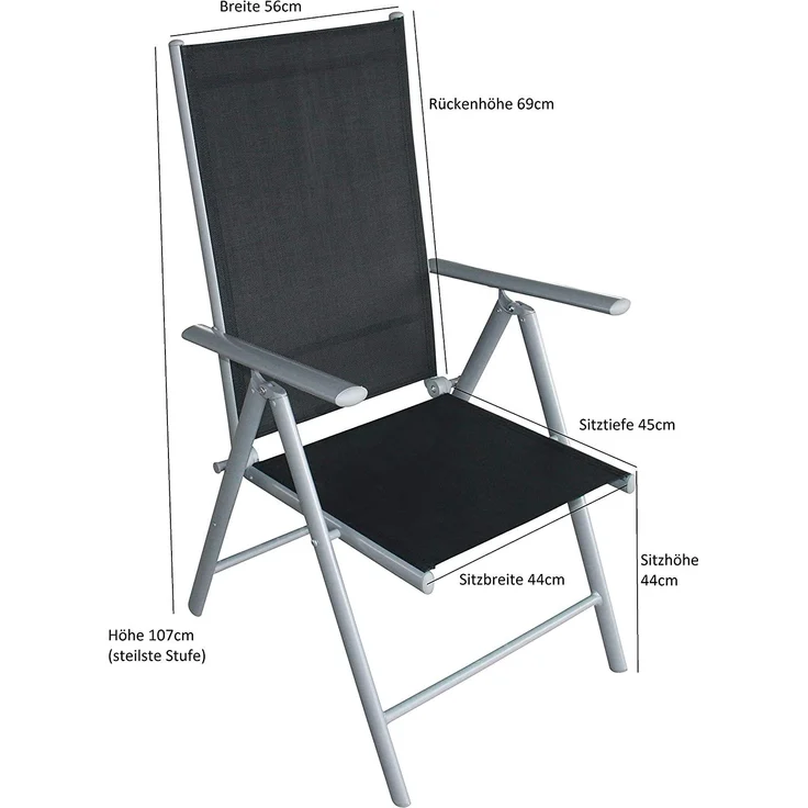 Garnitur RAVENNA 9-teilig, Aluminium + Kunstgewebe schwarz – Bild 6