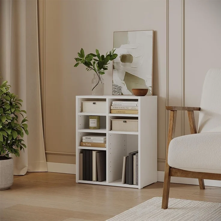 Schuhschrank Lysander Weiß 53 x 65.5 cm mit 7 offenen Fächern Vicco – Bild 6