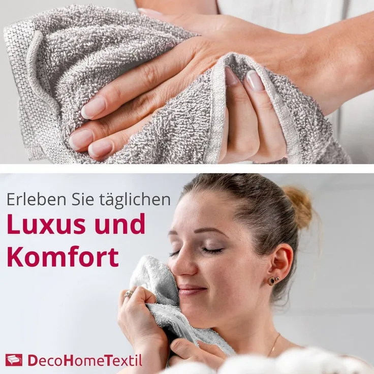DecoHomeTextil Heimtextilmanufaktur Handtuch Handtuch Set 100% Baumwolle hochwertig kuschelweich saugstark