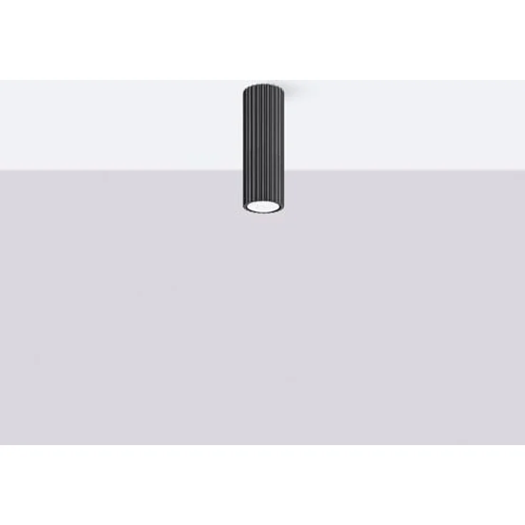 SOLLUX lighting Deckenlampe Aluminium 1-flammig, minimalistische Deckenleuchte in Karbon Schwarz, 6,5 x 6,5 x 20 cm, GU10 bis 10 W, IP20 – Bild 2