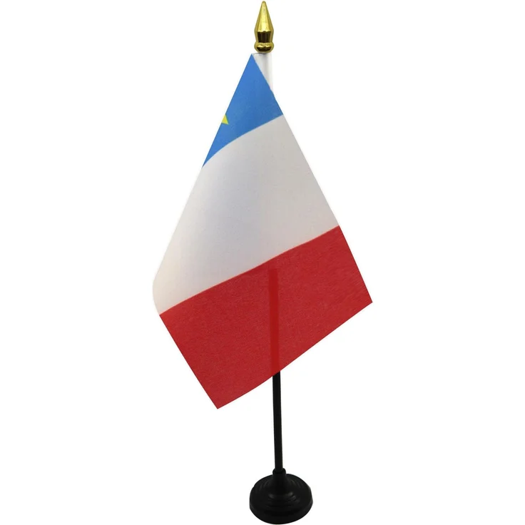 AZ FLAG - Tischflagge Akadien - 15x10 cm Goldene Splitze - Akadien Tischfahne 10x15 Cm - Flaggen