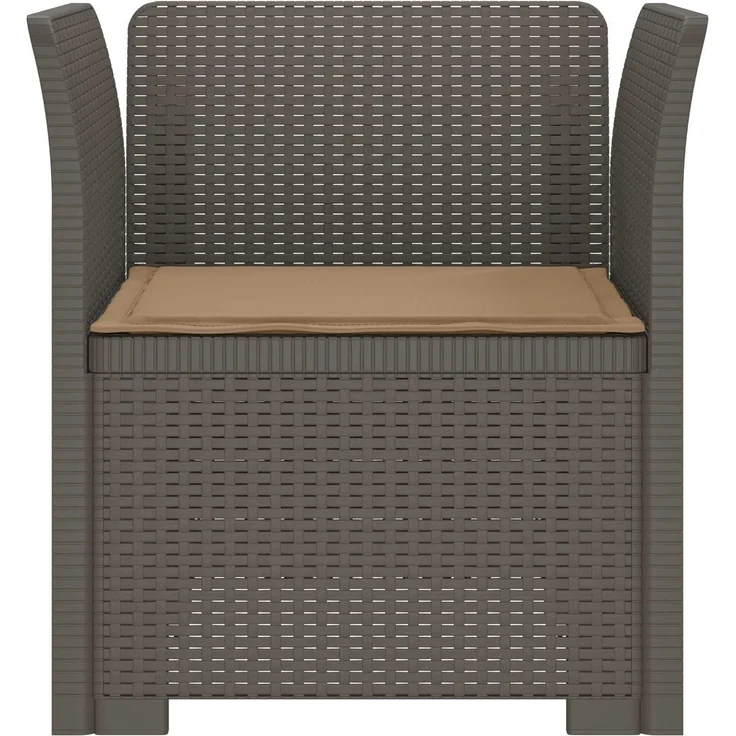vidaXL 1-Sitzer Sessel mit Kissen Rattan-Look PP Hellgrau 8011866 – Bild 4
