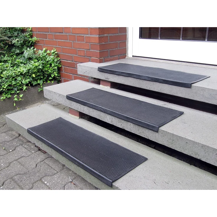 Stufenmatte Gummi schwarz, 25 x 77 cm – Bild 1