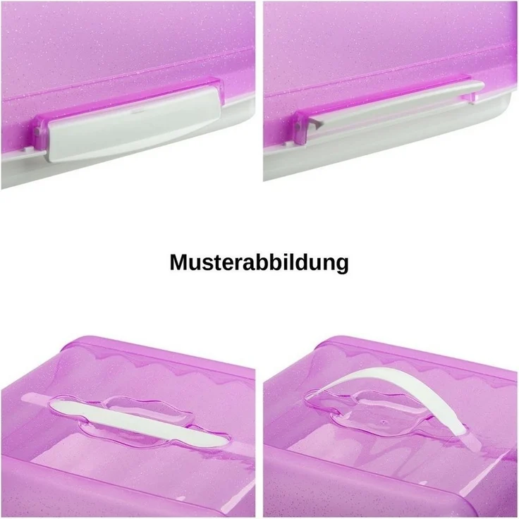 Engelland Kuchentransportbox Kleine Kuchenbox mit transparentem Deckel, Kunststoff, (Vorteils-Set, 1-tlg, sicheres Transportieren), mit Tragegriff und Klickverschluss, BPA-frei, rechteckig, Kunststoff – Bild 2