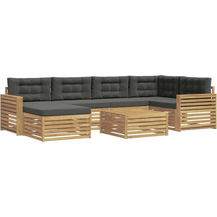 vidaXL Outdoor-Sofagarnitur 7 stk. 6-Sitzer Weiß und Anthrazit 3390812 – Bild 2