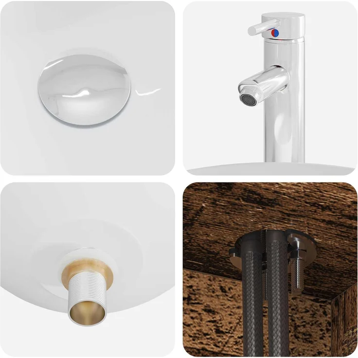 vidaXL Badezimmerschrank-Set 2 stk. Altholz 79,5 x 41 x 80 cm 3403958 – Bild 7
