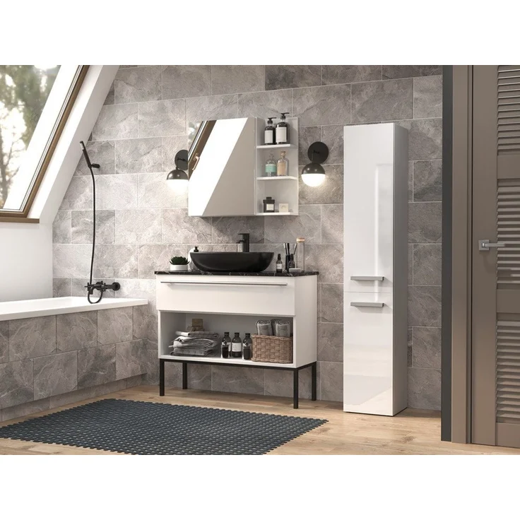ibonto Hochschrank Badezimmerschrank: Elegantes & Praktisches Aufbewahrungsmöbel – Bild 3