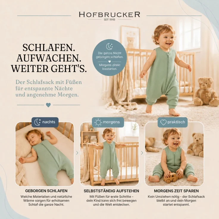 Hofbrucker Baby Winter Schlafsack mit Füßen MATTI – Bild 14