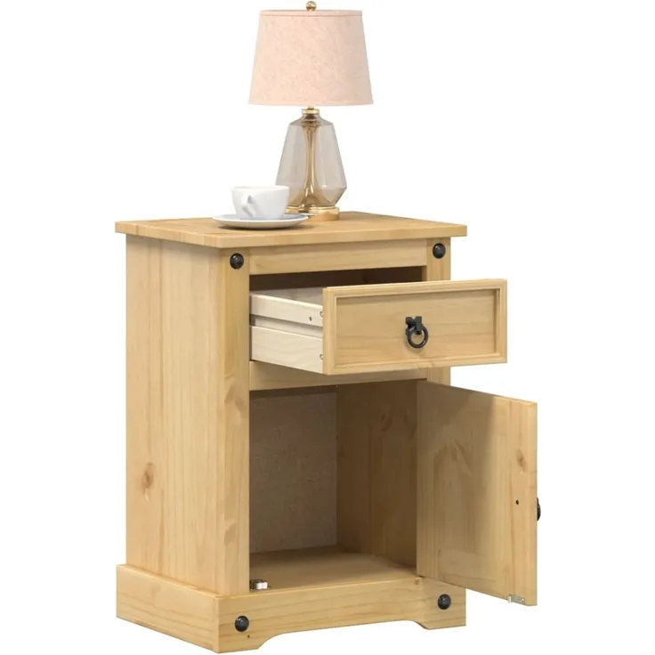 Nachttisch, Beistelltisch Corona 45x35x64 cm Massivholz Kiefer