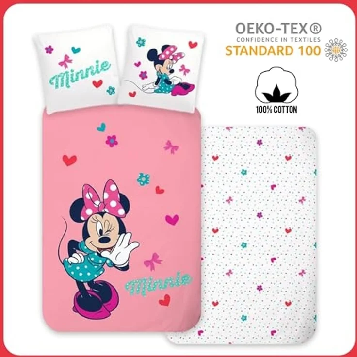 Disney Minnie Mouse Babybettwäsche Minnie Mouse Babybettwäsche "Zauberhafte Minnie" in Rosa, 100% Baumwo – Bild 7