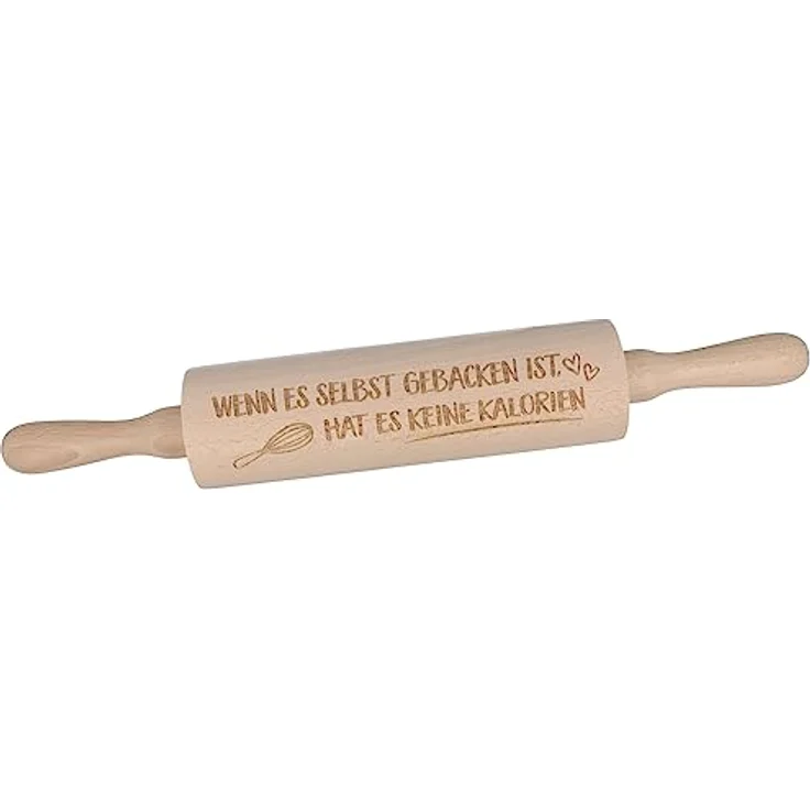 Spruchreif® Nudelholz Nudelholz mit Gravur, Teigroller aus Holz, Teigausroller Backzubehör, Nudelholz mit Prägung, tolle Geschenkidee – Bild 2