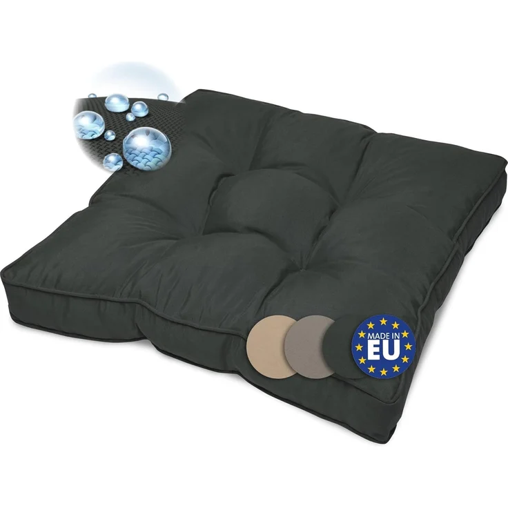 Beautissu Lounge Sitzkissen Outdoor Graphitgrau, 10cm, 50cm, 50cm – Bild 1