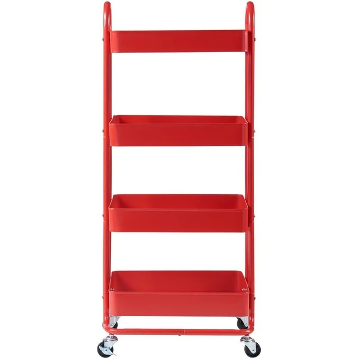 en.casa Küchenrollwagen Pyhäntä mit 4 Ebenen Rot, 103,5 x 46 x 35 cm – Bild 3