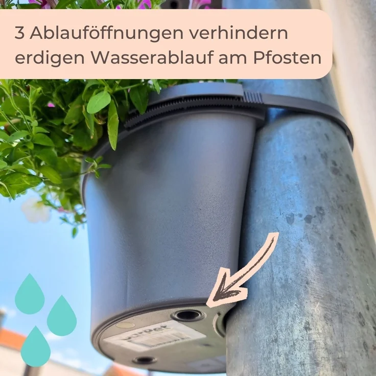 Blumentopf für Regenrohr Fallrohr Blumentopf Regenrohr Pflanzengefäß Regenrinne Fallrohrpflanzgefäß Pflanztopf für Pfosten Säulentopf Abflussrohr Hängetopf Säule Grau – Bild 4