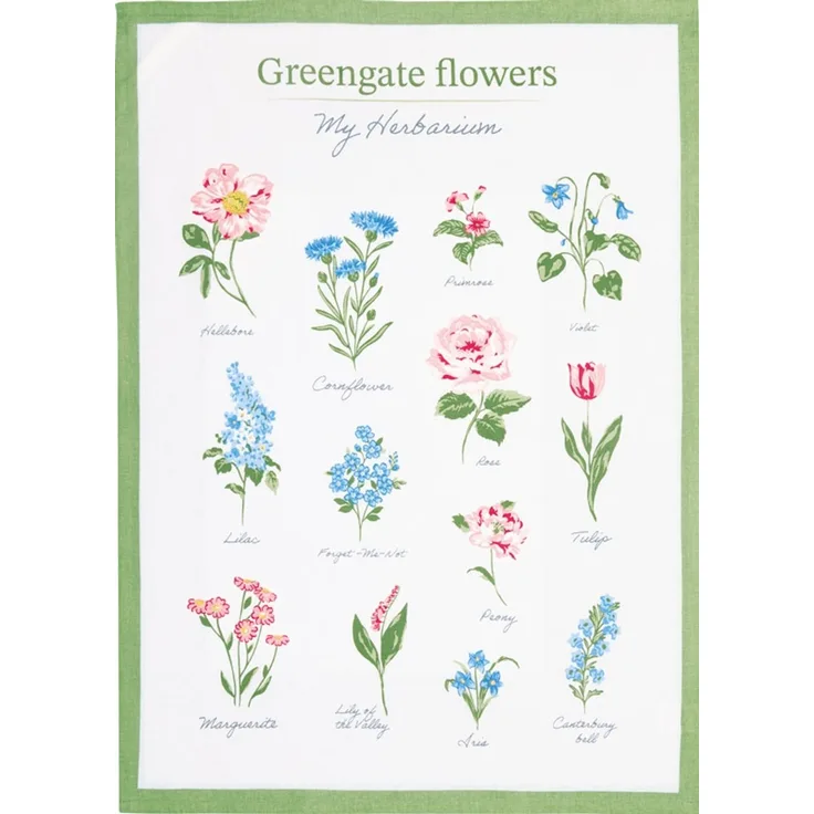 Greengate Geschirrtuch 50x70 cm mit Druck Agnes white 100 % Baumwolle