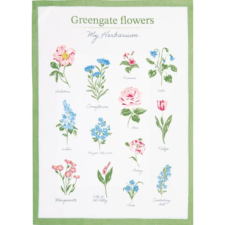 Greengate Geschirrtuch 50x70 cm mit Druck Agnes white 100 % Baumwolle